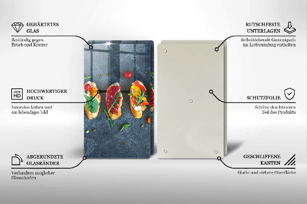 Placă din sticla protectie perete Sandvișuri colorate