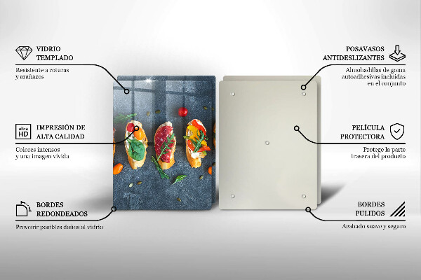 Placă din sticla protectie perete Sandvișuri colorate
