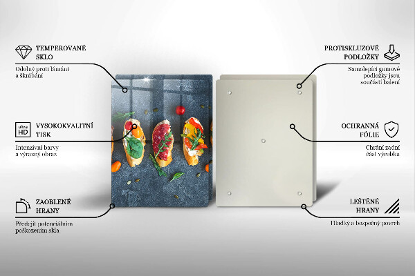 Placă din sticla protectie perete Sandvișuri colorate