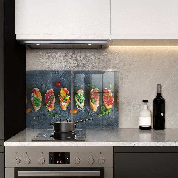 Placă din sticla protectie perete Sandvișuri colorate