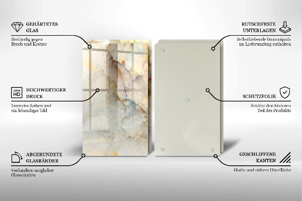 Placă din sticla protectie perete Textura de marmură cu aur