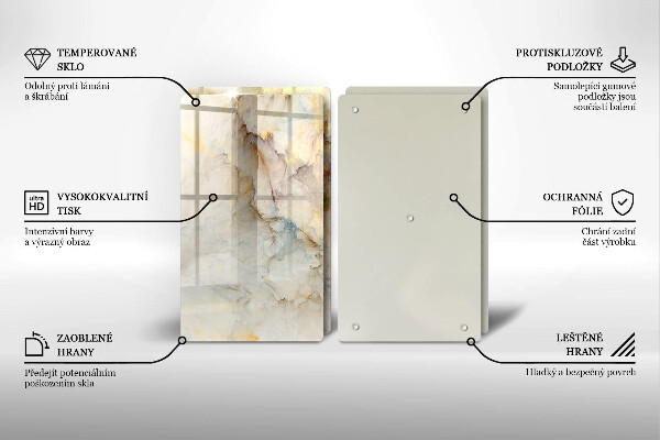 Placă din sticla protectie perete Textura de marmură cu aur