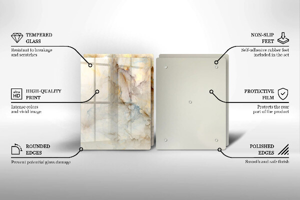 Placă din sticla protectie perete Textura de marmură cu aur