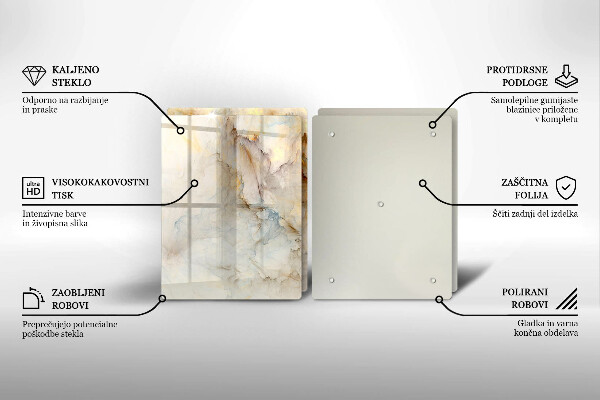 Placă din sticla protectie perete Textura de marmură cu aur