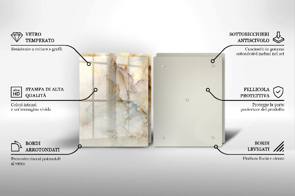 Placă din sticla protectie perete Textura de marmură cu aur