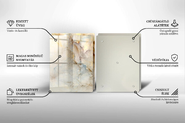 Placă din sticla protectie perete Textura de marmură cu aur