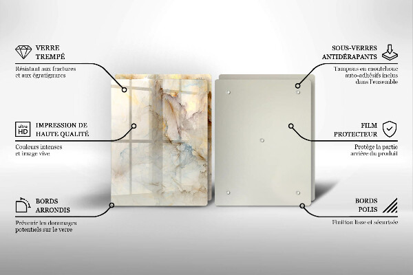 Placă din sticla protectie perete Textura de marmură cu aur