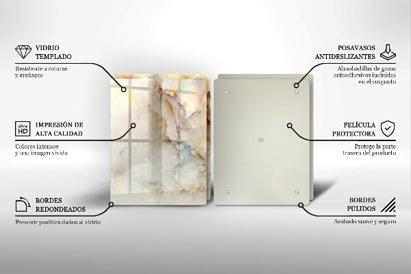 Placă din sticla protectie perete Textura de marmură cu aur