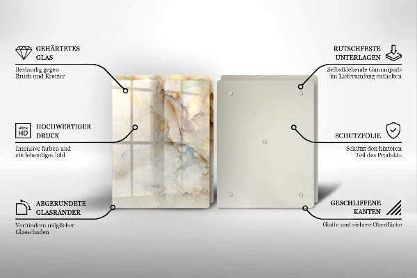 Placă din sticla protectie perete Textura de marmură cu aur