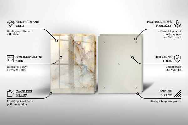 Placă din sticla protectie perete Textura de marmură cu aur