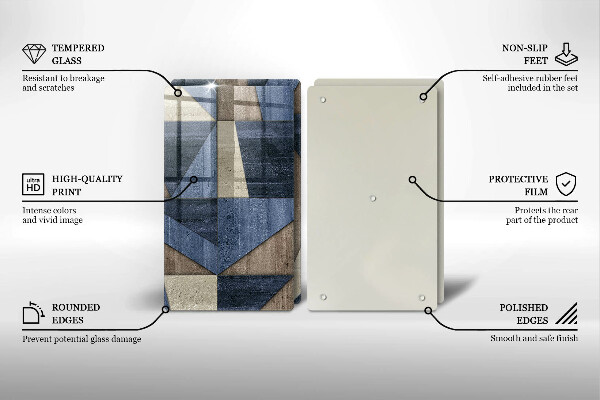 Placă din sticla protectie perete Abstracția geometrică