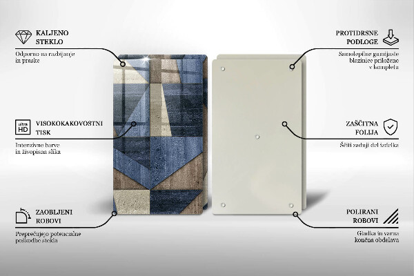 Placă din sticla protectie perete Abstracția geometrică