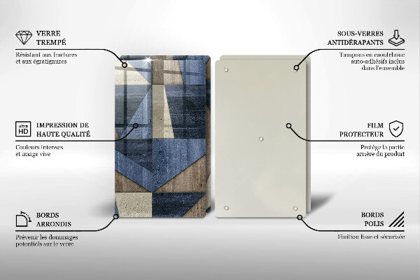 Placă din sticla protectie perete Abstracția geometrică