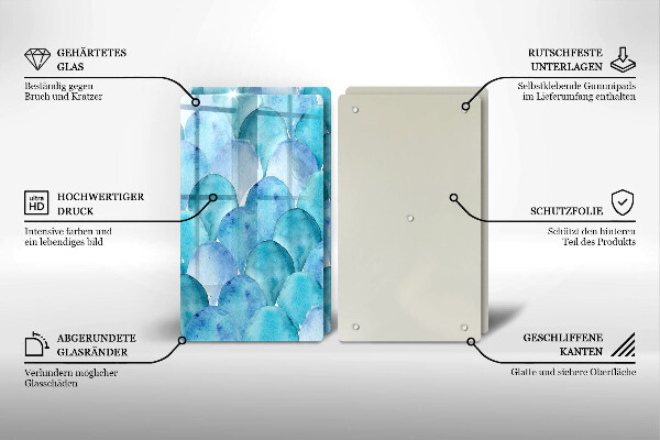 Placă din sticla protectie perete Solzi de acuarelă