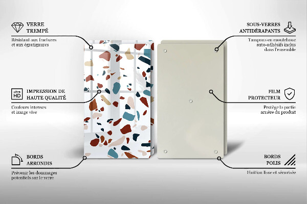 Placă din sticla protectie perete Piatra decorativa