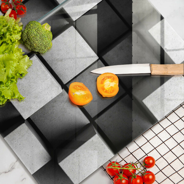 Placă din sticla protectie perete Fundal cu geometrie 3d