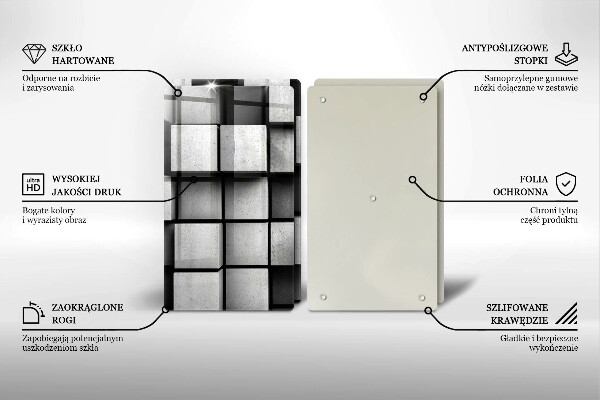 Placă din sticla protectie perete Fundal cu geometrie 3d