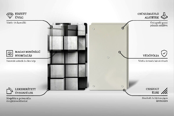 Placă din sticla protectie perete Fundal cu geometrie 3d