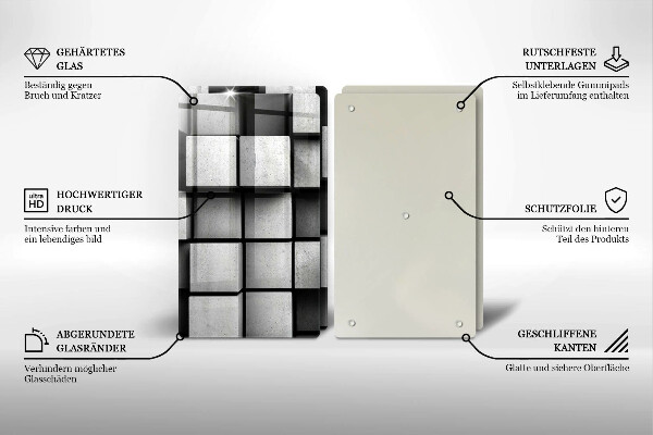 Placă din sticla protectie perete Fundal cu geometrie 3d