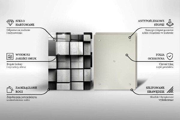 Placă din sticla protectie perete Fundal cu geometrie 3d
