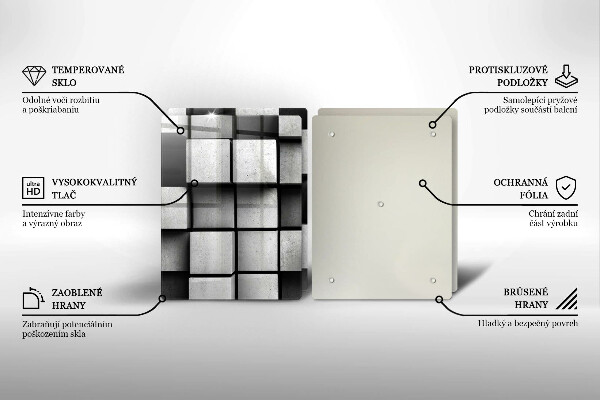 Placă din sticla protectie perete Fundal cu geometrie 3d