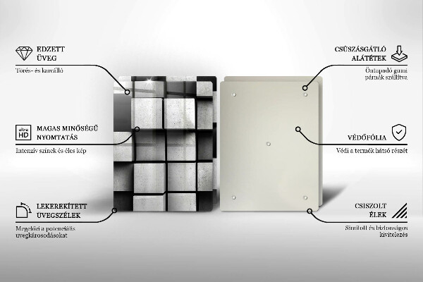 Placă din sticla protectie perete Fundal cu geometrie 3d