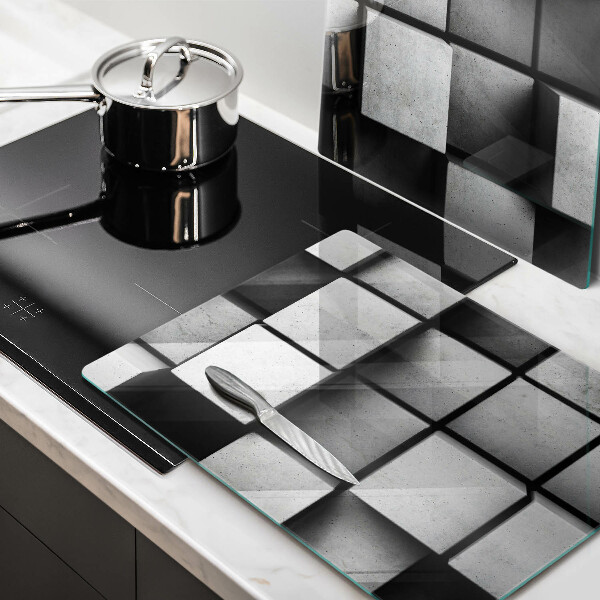 Placă din sticla protectie perete Fundal cu geometrie 3d