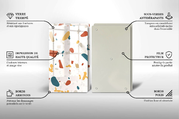 Placă din sticla protectie perete Gresie decorativa