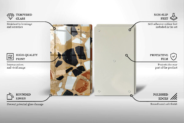 Placă sticla protectie aragaz Farfurie cu pietre decorative