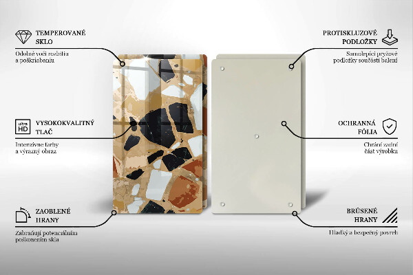 Placă sticla protectie aragaz Farfurie cu pietre decorative