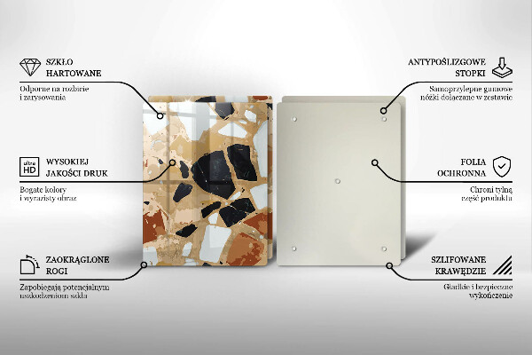 Placă sticla protectie aragaz Farfurie cu pietre decorative