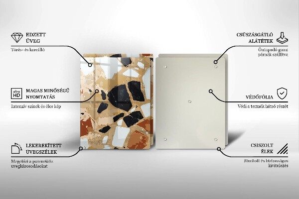 Placă sticla protectie aragaz Farfurie cu pietre decorative