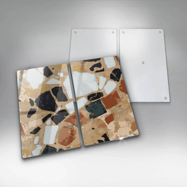 Placă sticla protectie aragaz Farfurie cu pietre decorative