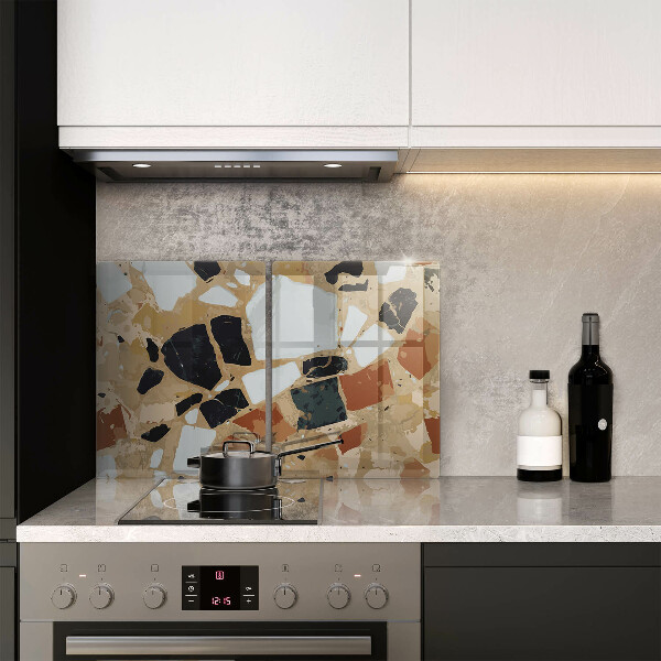 Placă sticla protectie aragaz Farfurie cu pietre decorative