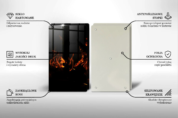 Placă sticla protectie aragaz Trage o flacără vie