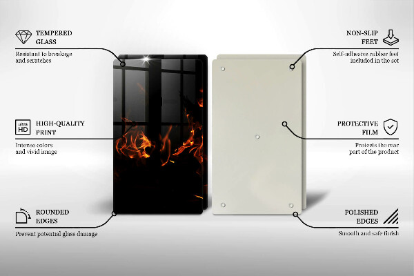 Placă sticla protectie aragaz Trage o flacără vie