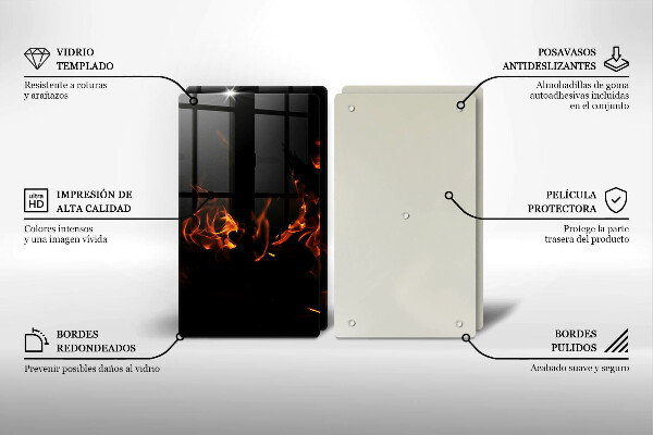 Placă sticla protectie aragaz Trage o flacără vie