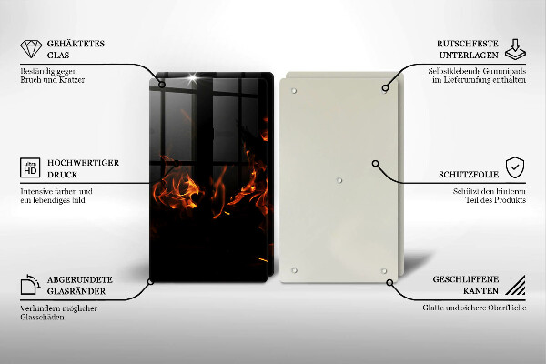 Placă sticla protectie aragaz Trage o flacără vie