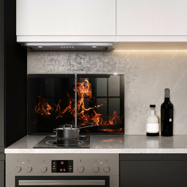 Placă sticla protectie aragaz Trage o flacără vie