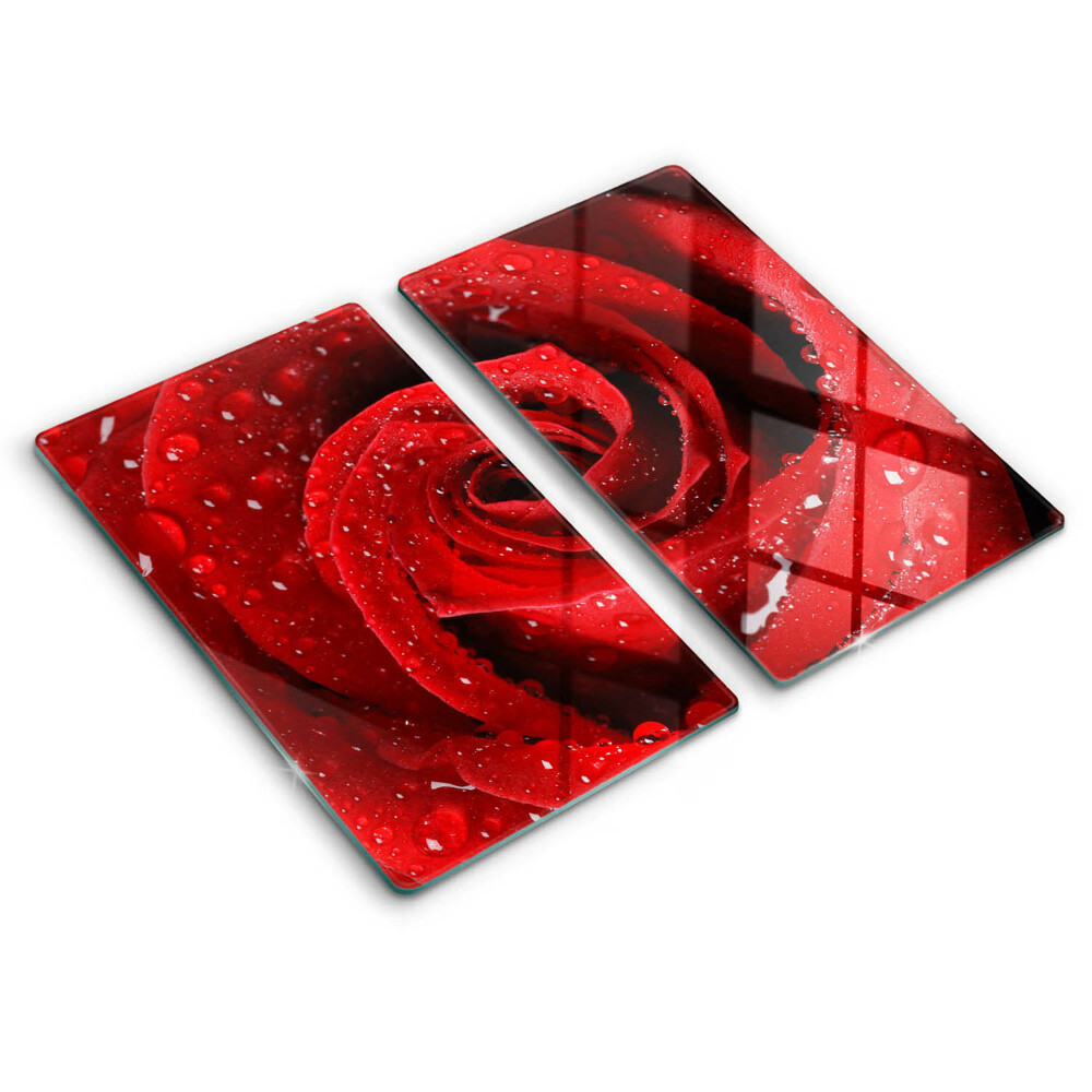 Placă sticla protectie aragaz Petale de flori de trandafir