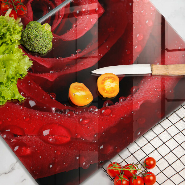 Placă sticla protectie aragaz Petale de flori de trandafir