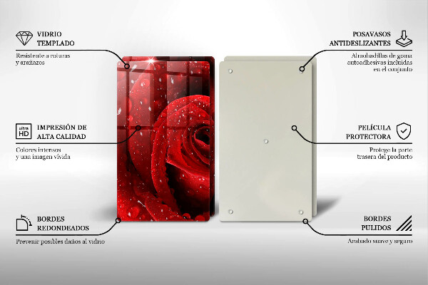 Placă sticla protectie aragaz Petale de flori de trandafir