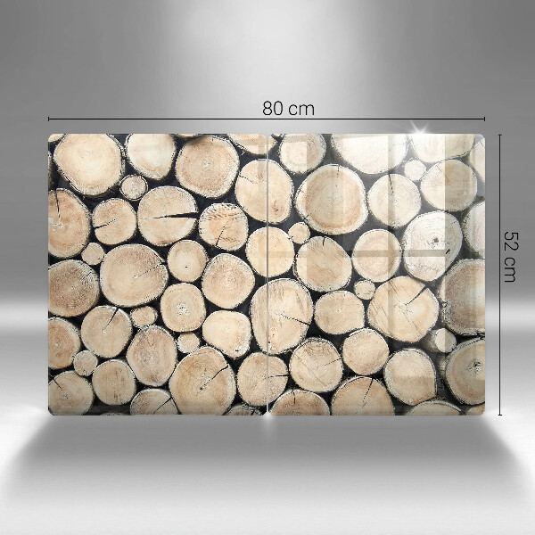 Placă sticla protectie aragaz Trunchiuri de copaci din lemn