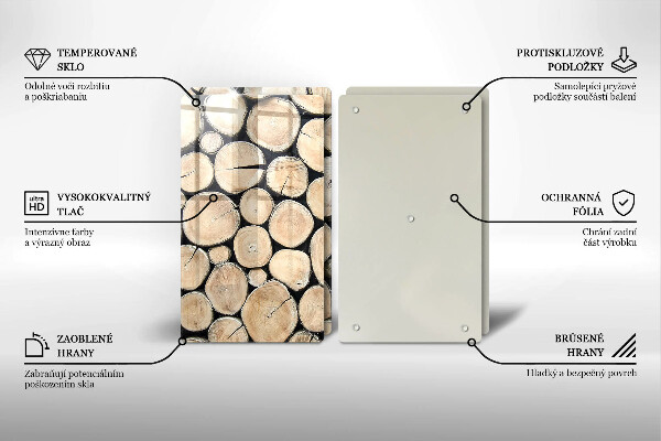 Placă sticla protectie aragaz Trunchiuri de copaci din lemn