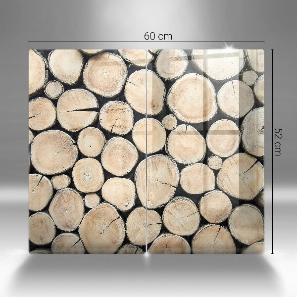 Placă sticla protectie aragaz Trunchiuri de copaci din lemn