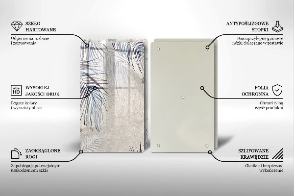 Placă din sticla protectie perete Frunze subtile