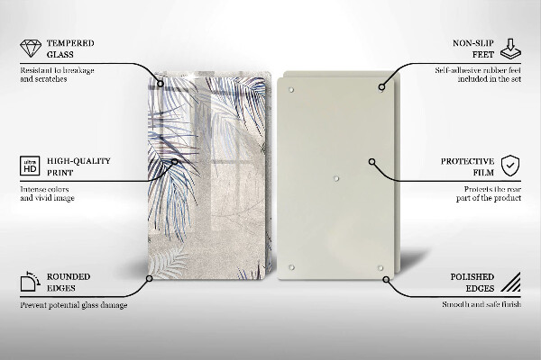 Placă din sticla protectie perete Frunze subtile