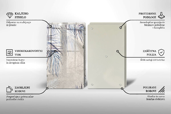 Placă din sticla protectie perete Frunze subtile