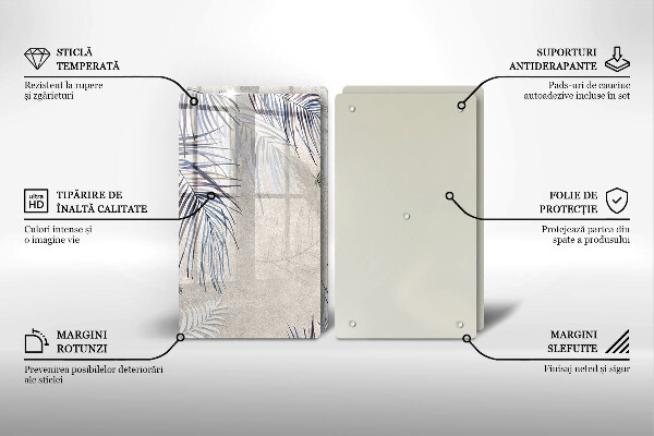 Placă din sticla protectie perete Frunze subtile
