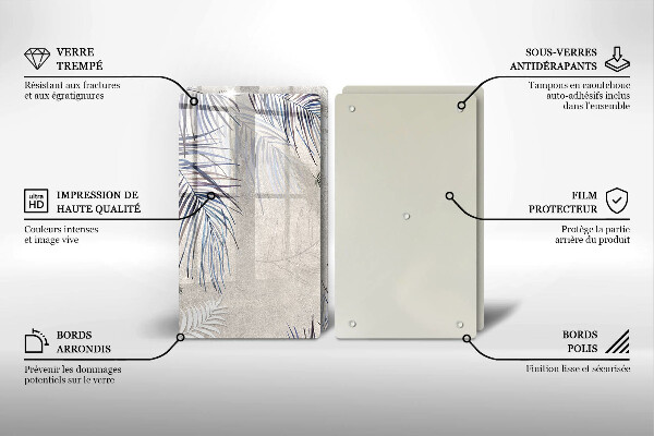 Placă din sticla protectie perete Frunze subtile